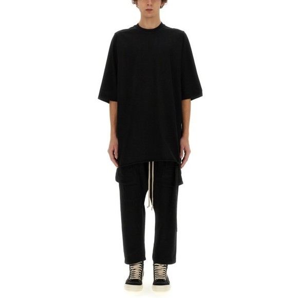 Drkshdw By Rick Owens Oversized Black Cotton T-Shirt With Relaxed Fit - NWT - Picture 1 of 4